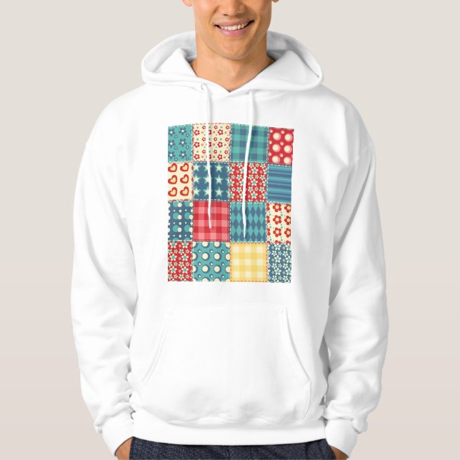 Vintage-Quilt: Patchwork-Hintergrundmuster. Hoodie (Vorderseite)