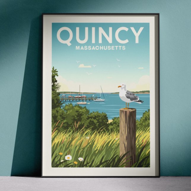 Vintage Quincy Massachusetts Poster (Von Creator hochgeladen)