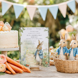 Vintage Rabbit Garden Birthday Einladung