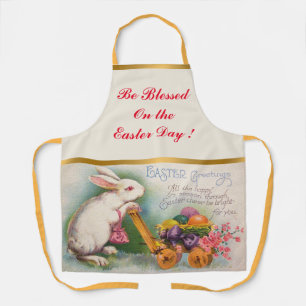 Vintage Rabbit Ostereier Urlaub Schürze