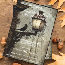 Vintage-Rabe auf Laterne Halloween-Party