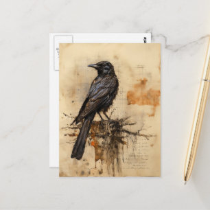 Vintage Rabe Postkarte