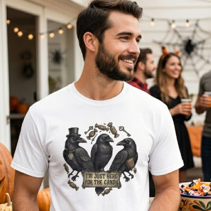 Vintage-Raben-Trio-Halloween-Süßigkeiten T-Shirt