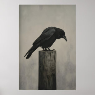 Vintage-Raben-Vogel-Wandkunst-Gemälde Krähenkunst Poster
