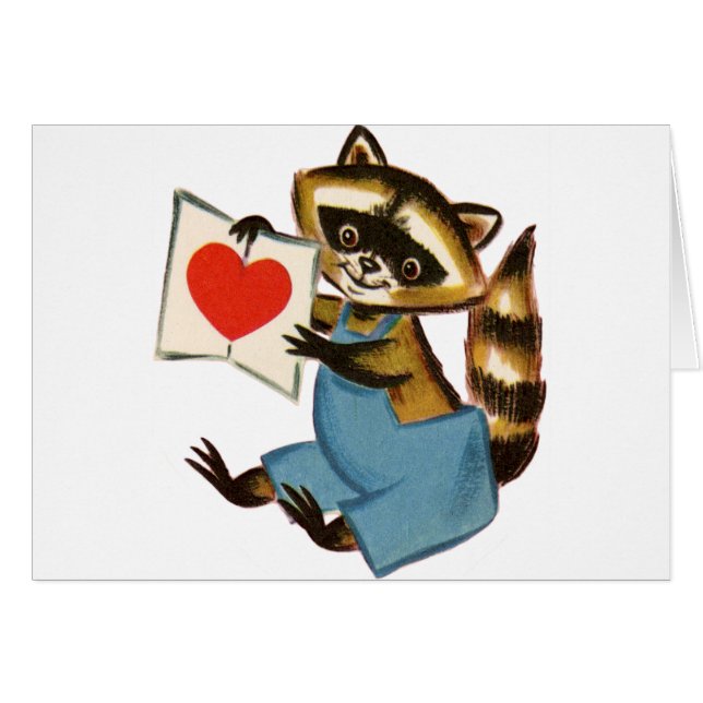 Vintage Raccoon-Liebe (Vorderseite (Horizontal))