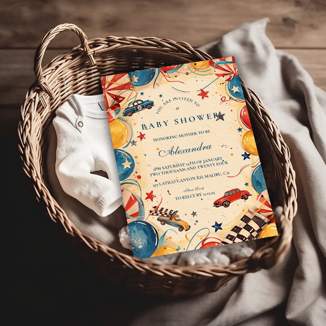 Vintage Race Car Baby Shower Einladung (Von Creator hochgeladen)