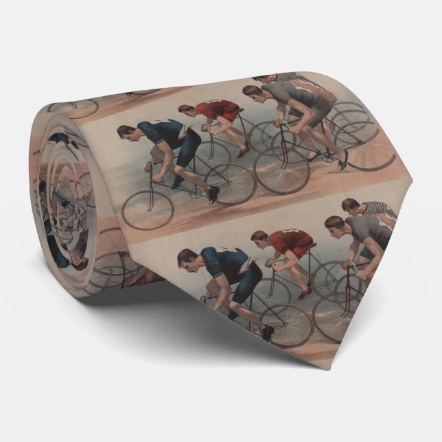 Vintage Radfahrer-Rennen-Illustration (1896) Krawatte (Gerollt)