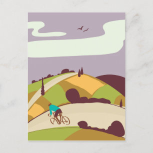 Vintage-Radfahrrender Postkarte