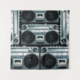 Vintage-Radio-Boombox Wandteppich