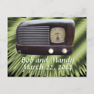 Vintage-Radio-Einladung-anpassen Ankündigungspostkarte