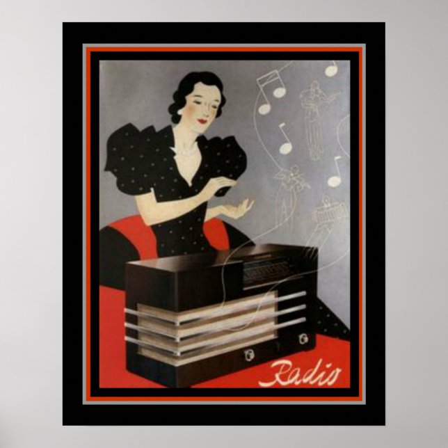 Vintage Radiowerbung 16 x 20 Print Poster (Vorne)
