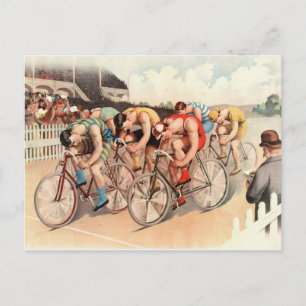 Vintage-Radrennen-Postkarte Postkarte
