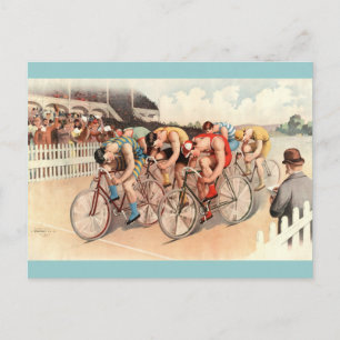 Vintage Radrennenposter-Kunst Postkarte
