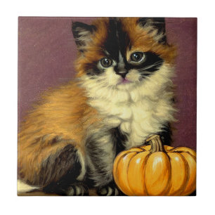 Vintage Ragdoll Halloween-Katze Fliese