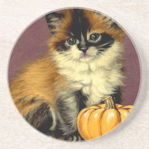 Vintage Ragdoll Halloween-Katze Getränkeuntersetzer