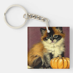 Vintage Ragdoll Halloween-Katze Schlüsselanhänger