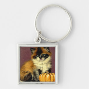 Vintage-Ragdoll-Halloween-Katze Schlüsselanhänger