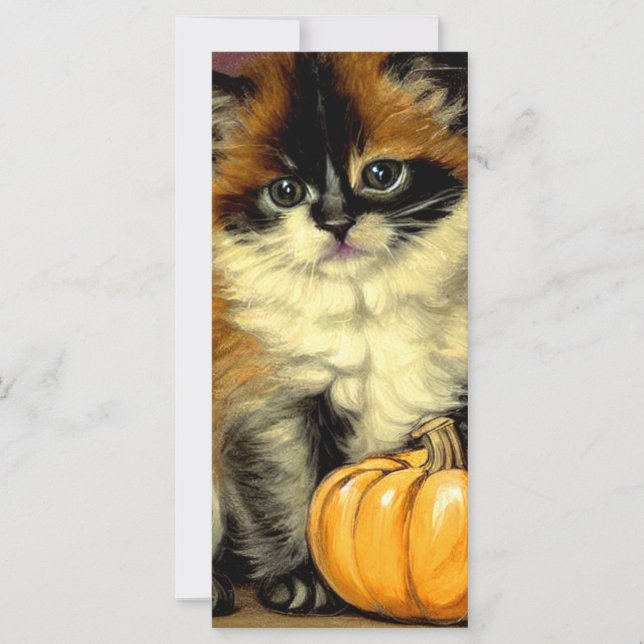 Vintage Ragdoll Halloween-Katzenkarte (Vorderseite)