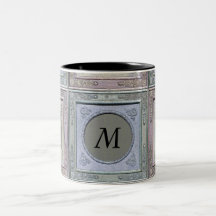 Vintage Rahmen-Damaske Mit Monogramm Tasse 3