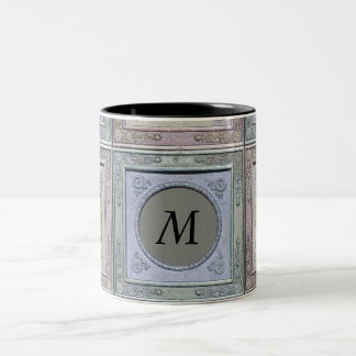 Vintage Rahmen-Damaske Mit Monogramm Tasse 3