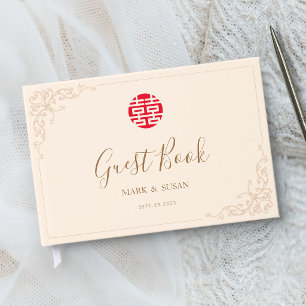 Vintage Rahmen Doppelte Glückseligkeit Hochzeit Gästebuch