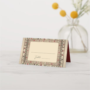 Vintage Rahmen Ethnic Motif Wedding Platzkarte