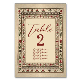 Vintage Rahmen Ethnic Motif Wedding Tischnummer
