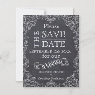 Vintage Rahmen & Schiefertafel Hochzeit Save the D Date