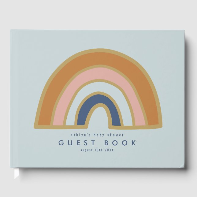 Vintage Rainbow Baby Dusche Gästebuch (Vorderseite)