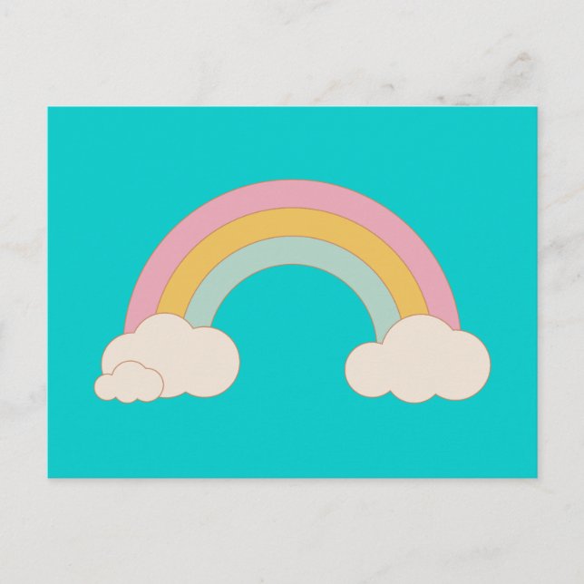 Vintage Rainbow Postkarte (Vorderseite)