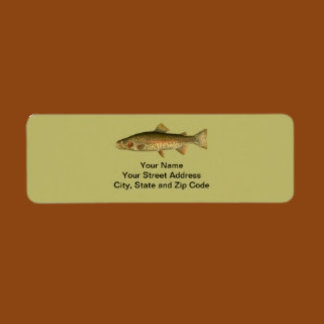 Vintage Rainbow Trout Dark Khaki Etikett