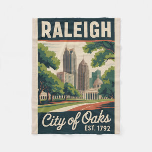 Vintage-Raleigh-North-Carolina-Retro-Reiseplakat Fleecedecke