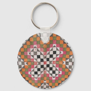 Vintage Ralli Quilt Orange Schlüsselanhänger