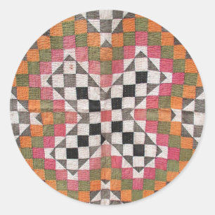Vintage Ralli Steppdecken-Orange Runder Aufkleber