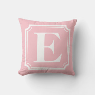 Vintage-Rand Rosa personalisiertes Monogramm Kissen