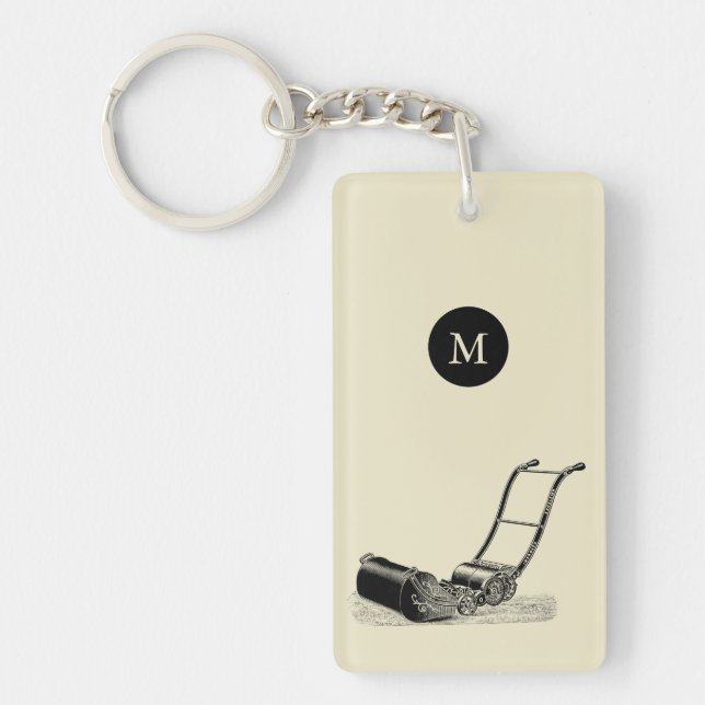 VINTAGE Rasenmäher für die ILLUSTRATION Monogram,  Schlüsselanhänger (Vorderseite)