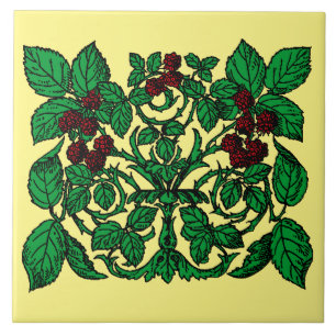 Vintage Raspberries aus der viktorianischen Ära Fliese