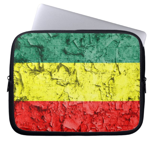 Vintage rasta Flagge Laptopschutzhülle (Vorderseite)