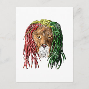 Vintage Rasta Reggae Löwe Postkarte
