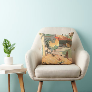 Vintage Rasterfarm Tier Illustriert Kissen