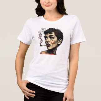 Vintage-Raucherin-Kunstprint Tri-Blend Shirt