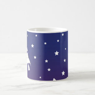vintage Raumraketen Muster Kaffeetasse