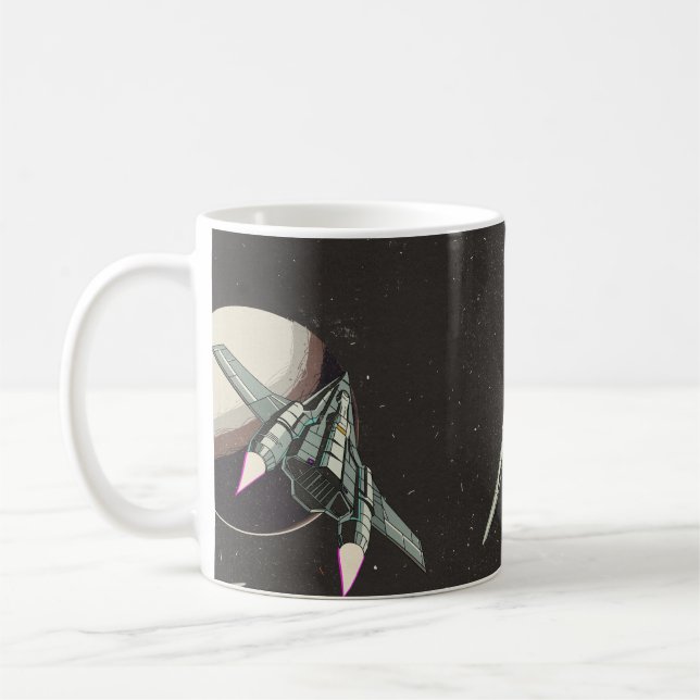 vintage Raumschiffmuster Kaffeetasse (Links)
