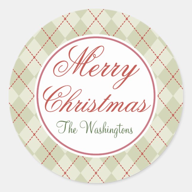 Vintage Raute Frohe Weihnachtsgeschenke Stickers (Vorderseite)