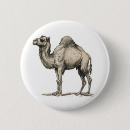 Vintage Realistic Camel Illustration-Desert Camel Button