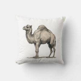 Vintage Realistic Camel Illustration-Desert Camel Kissen
