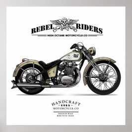 Vintage Rebellenträger Chopper Motorrad Poster