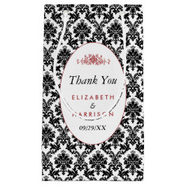 Vintage Red, Black & White Damask Hochzeitsgunst Kleine Geschenktüte