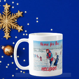VINTAGE Red & Blue ZUHAUSE für URLAUB Kaffeetasse