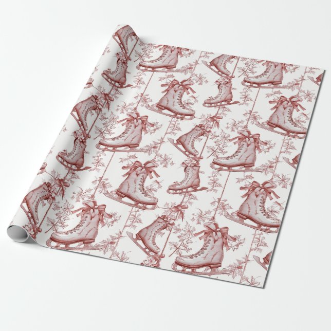 Vintage Red Christmas Geschenkpapier (Ungerollt)